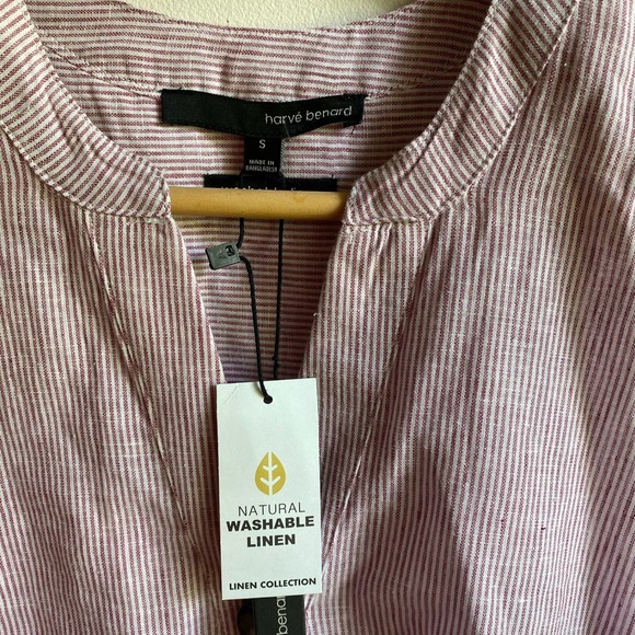 Harve Benard Linen Red & White Striped Tank Top - Picture 6 of 10